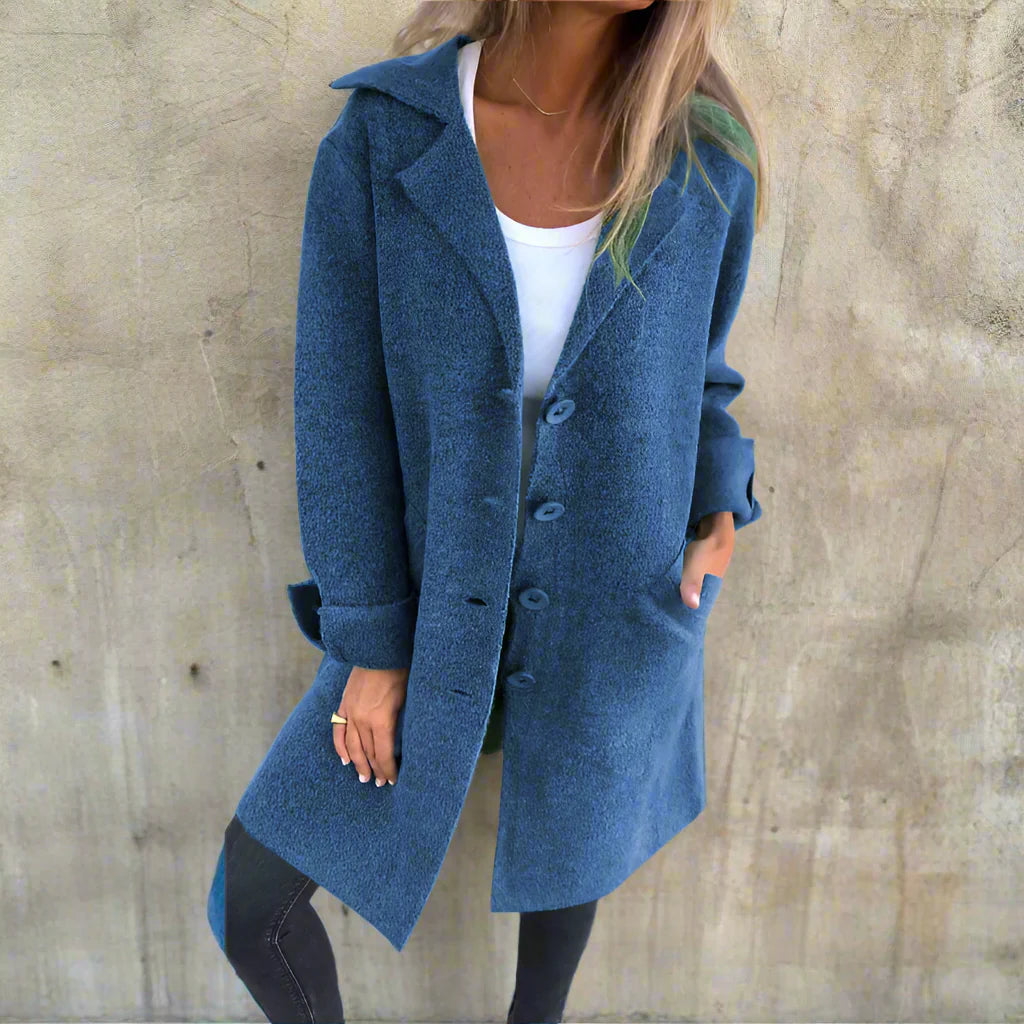 MARIE™ MANTEAU LONG CASUAL À COL RELEVÉ