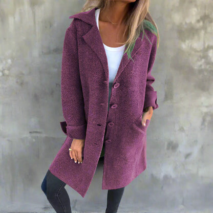 MARIE™ MANTEAU LONG CASUAL À COL RELEVÉ