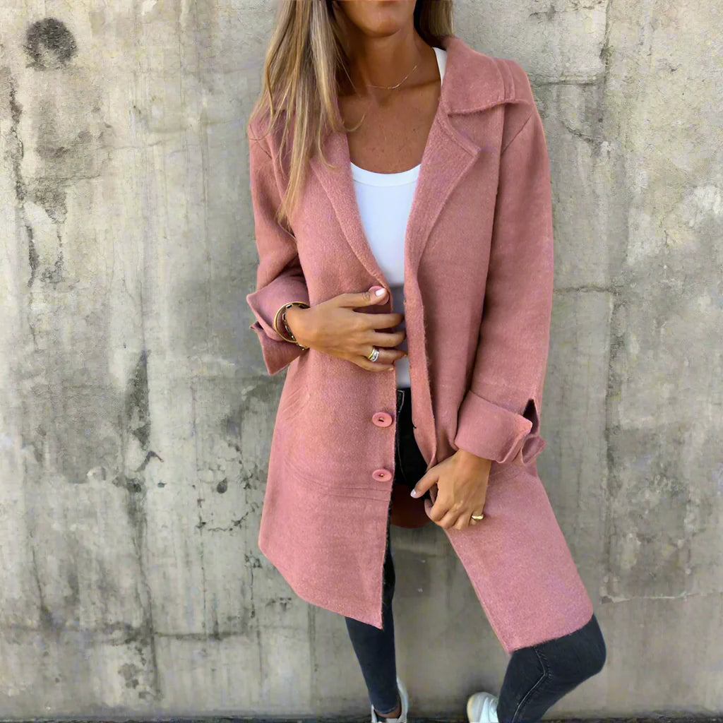 MARIE™ MANTEAU LONG CASUAL À COL RELEVÉ