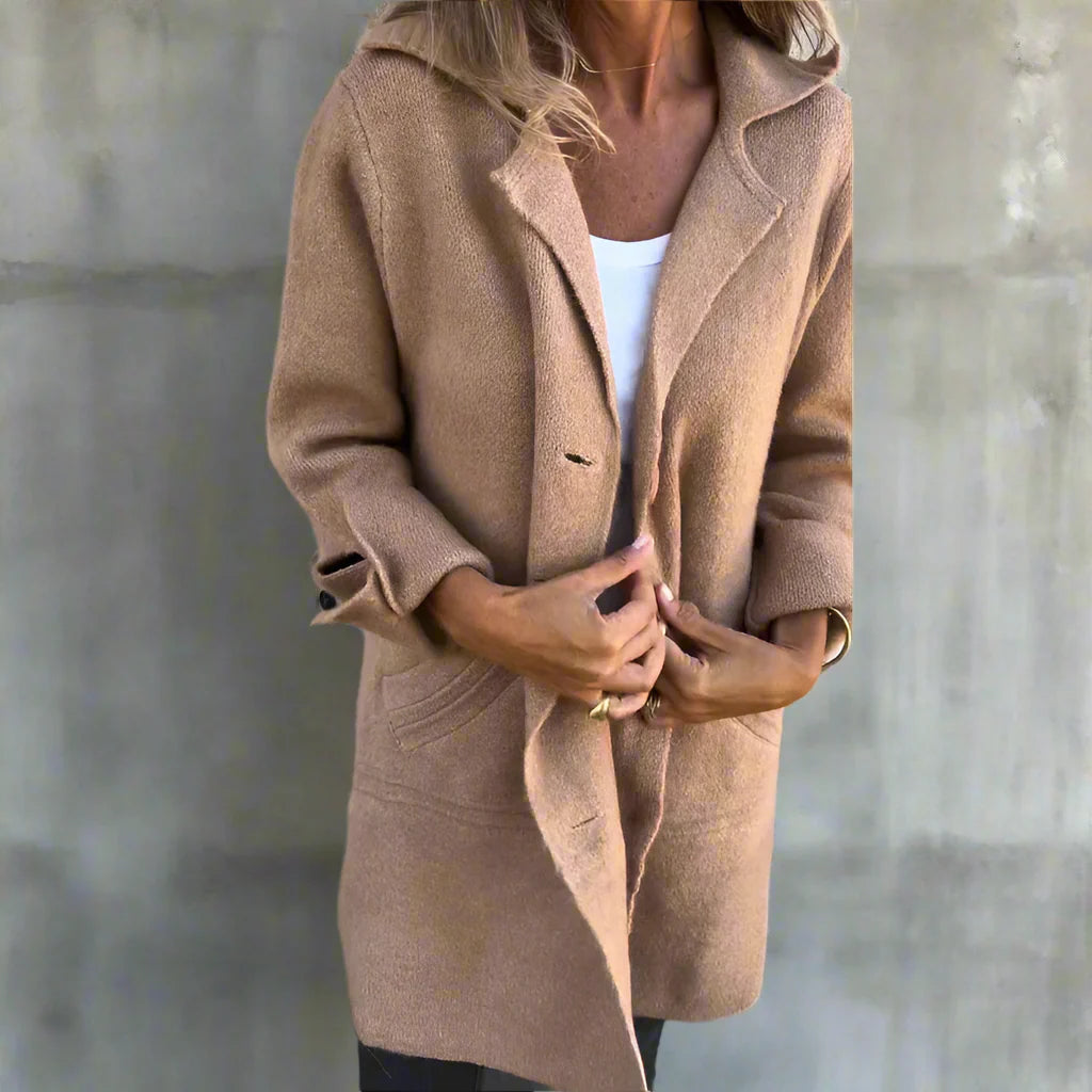 MARIE™ MANTEAU LONG CASUAL À COL RELEVÉ